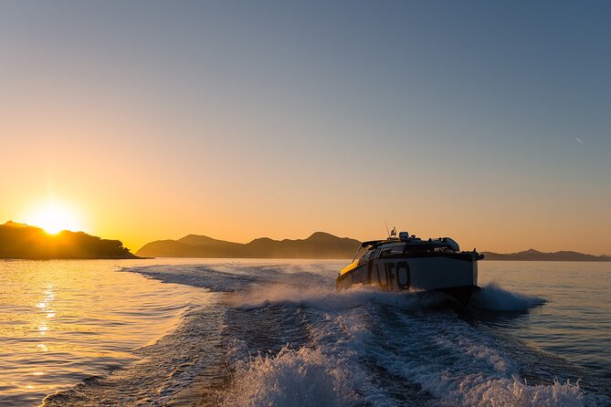 Golden hour SUNSET CRUISE from Dubrovnik Old Town - Stop 2: Lokrum Island as the sun drops